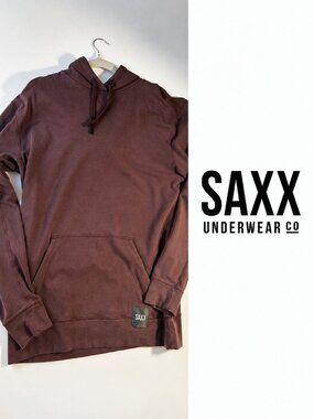 SAXX Men’s Pullover Hoodie Burgundy Maroon Size Medium